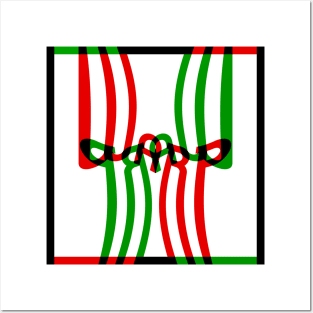 Warp Typography (Red Green Black) Posters and Art